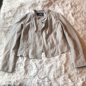 Women’s cream leather jacket